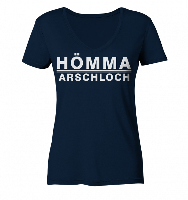 Hömma Arschloch - Ladies Organic V-Neck Shirt – Bild 3
