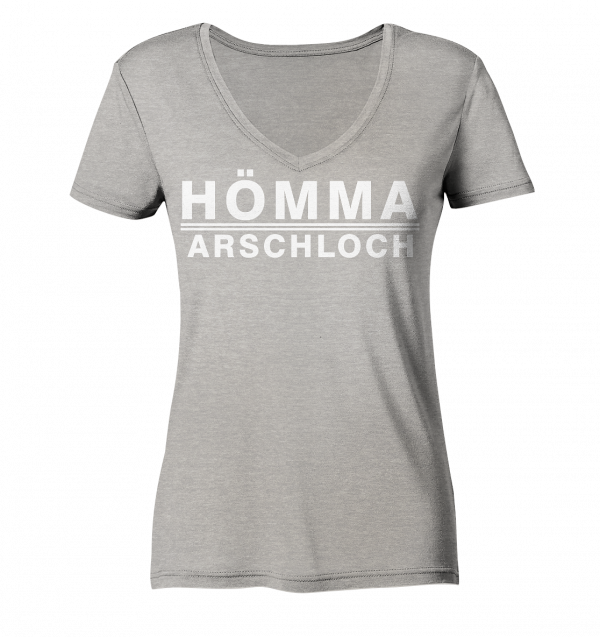 Hömma Arschloch - Ladies Organic V-Neck Shirt – Bild 4