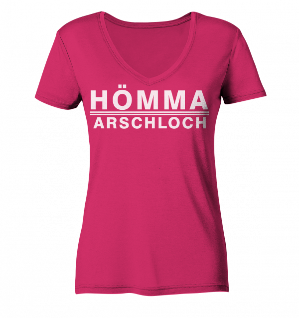 Hömma Arschloch - Ladies Organic V-Neck Shirt – Bild 5